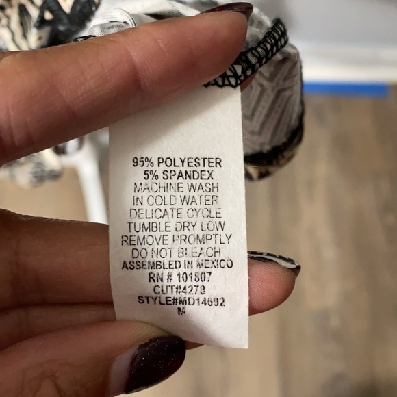 Espresso Multi Pattern Ruffle 3/4 Sleeve MIDI Dress M Modest - Picture 5 of 6